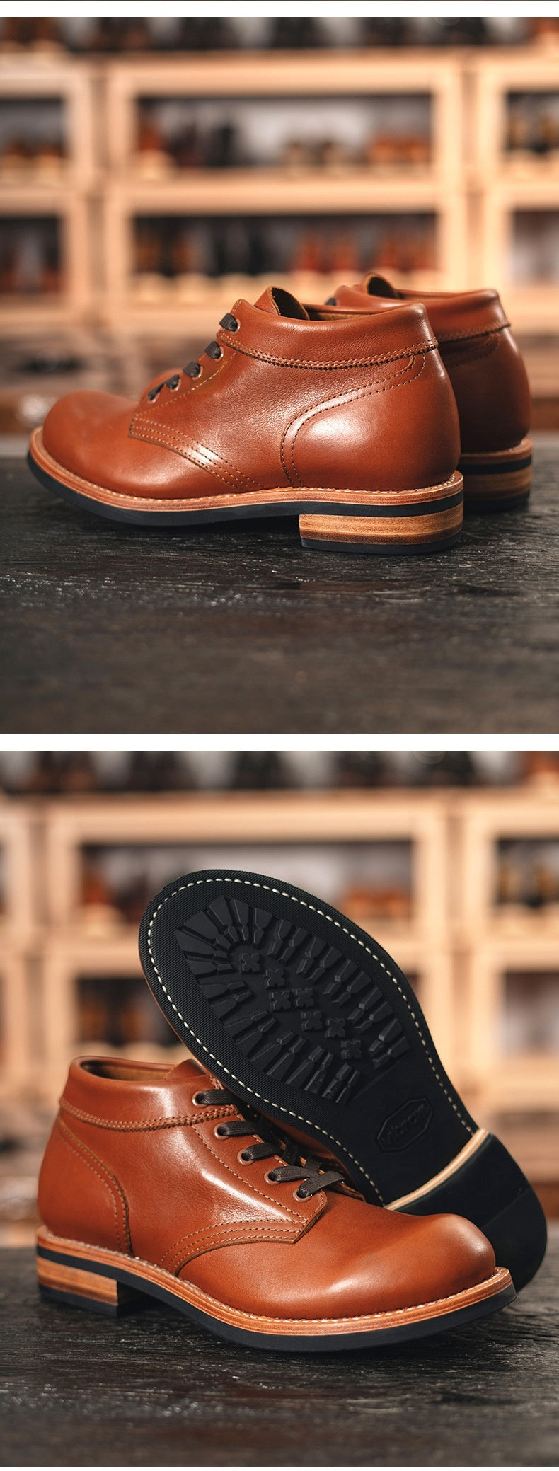 Men's Leather Low-top Short Booties