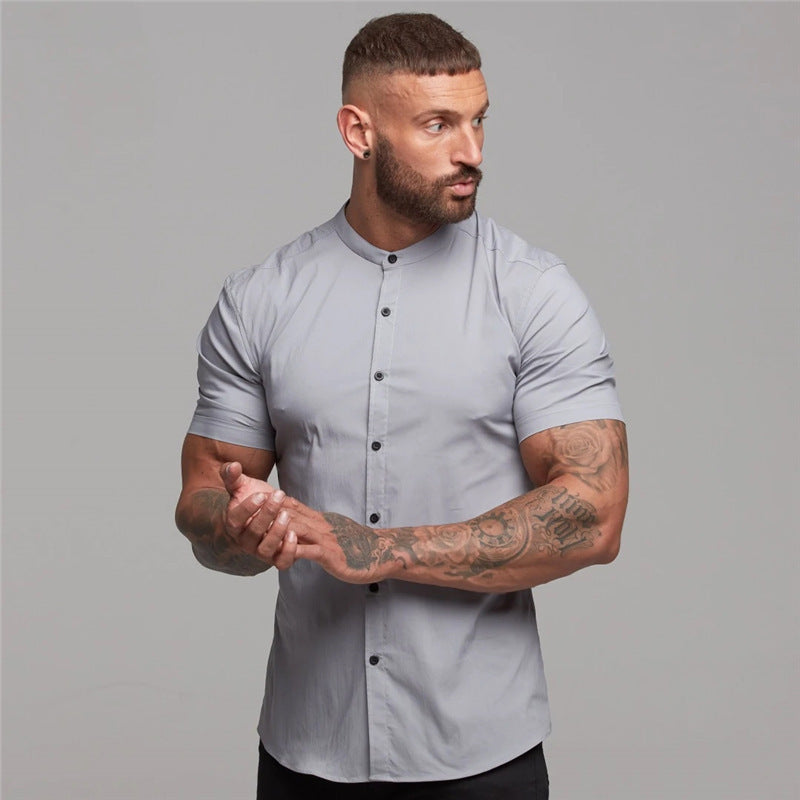 Men's Cotton Short Sleeved Breathable Shirt