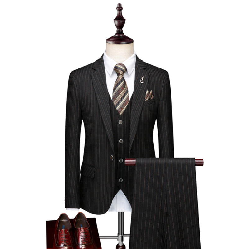 Men's Fashion Striped business three-piece suit