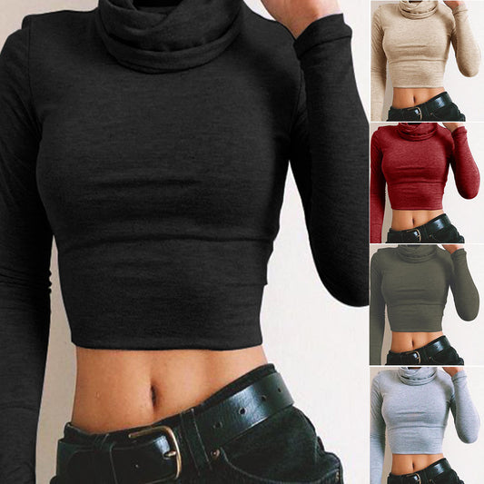 Women's Turtle Neck Crop Top