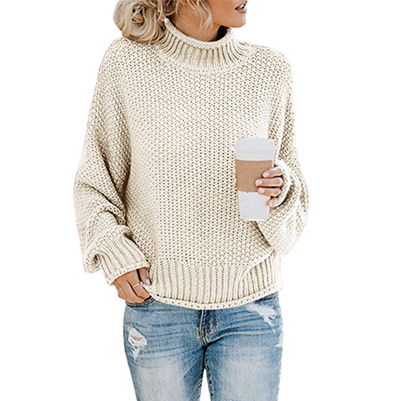 Women's Cardigan Thick, Turtleneck Sweater