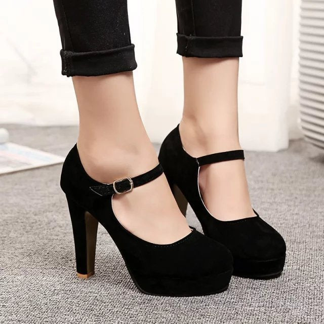 Women's Work shoes, buckle Mary Jane style shoes