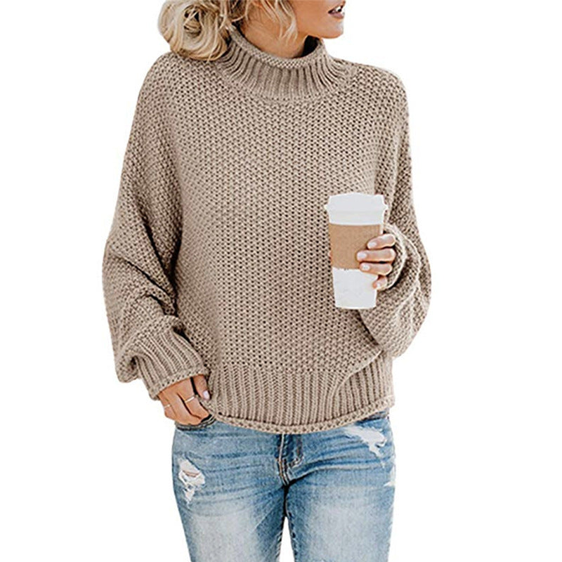 Women's Cardigan Thick, Turtleneck Sweater