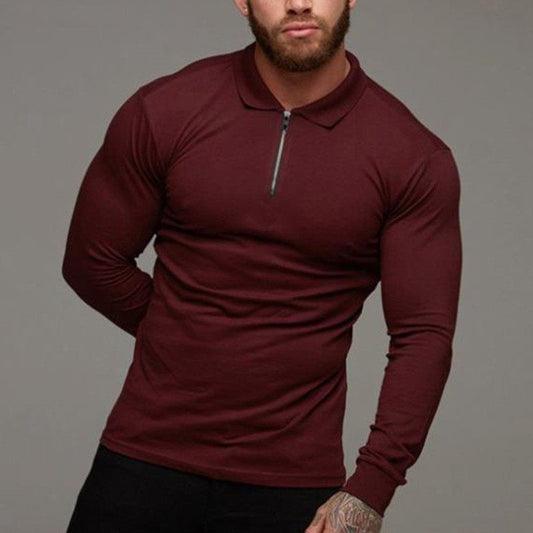 Men's Long sleeved polo shirt, fit look!