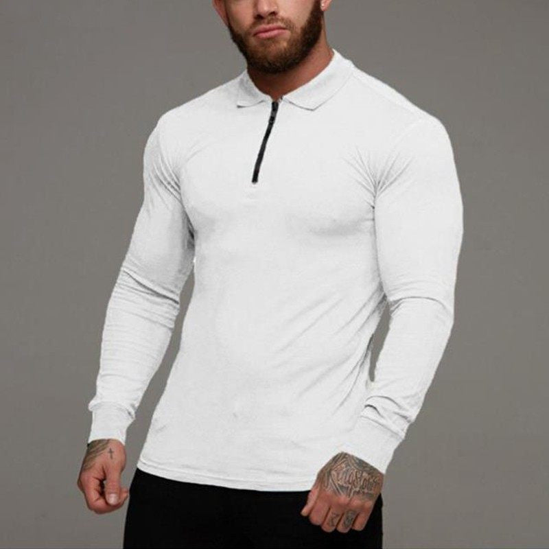 Men's Long sleeved polo shirt, fit look!