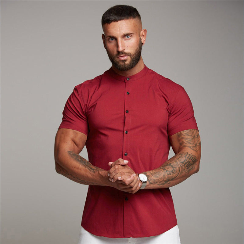 Men's Cotton Short Sleeved Breathable Shirt