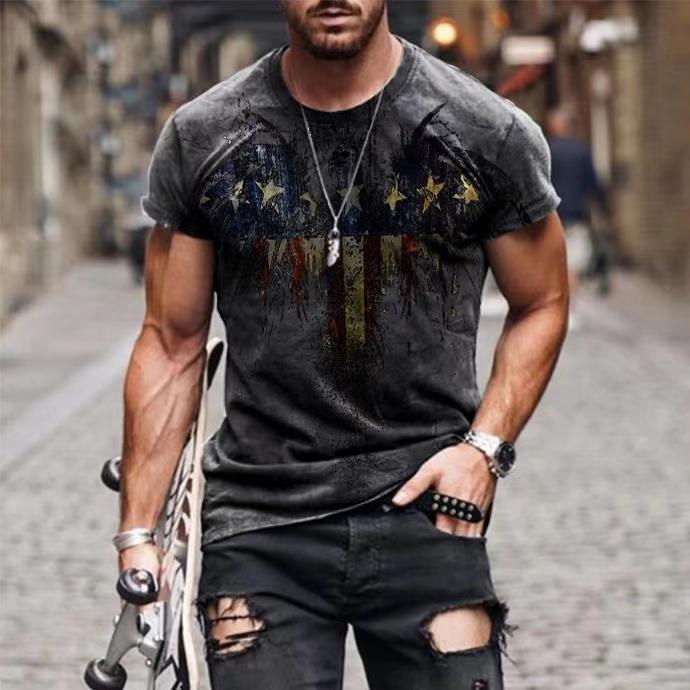 Men's  Print Summer Slim Short Sleeve T-shirt - 4 types