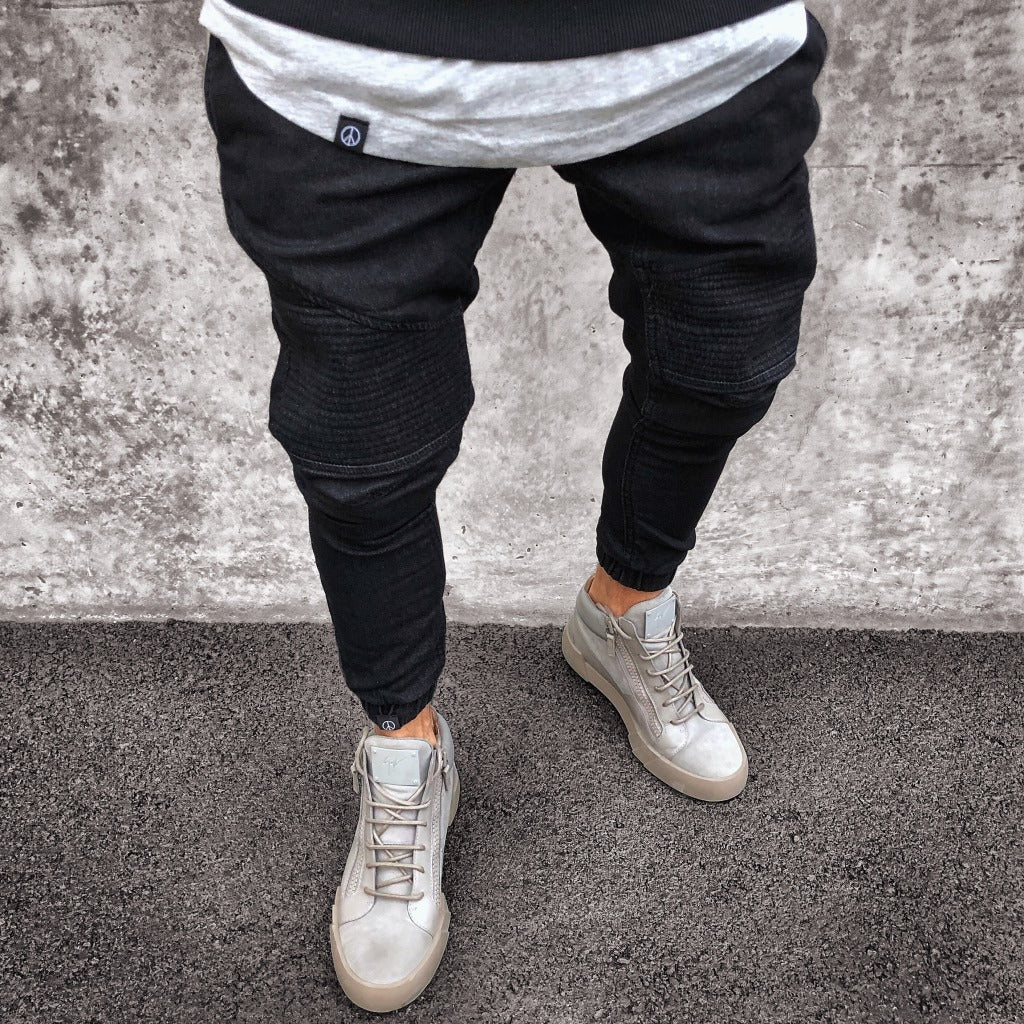 Men's Stretchy  Biker Jeans