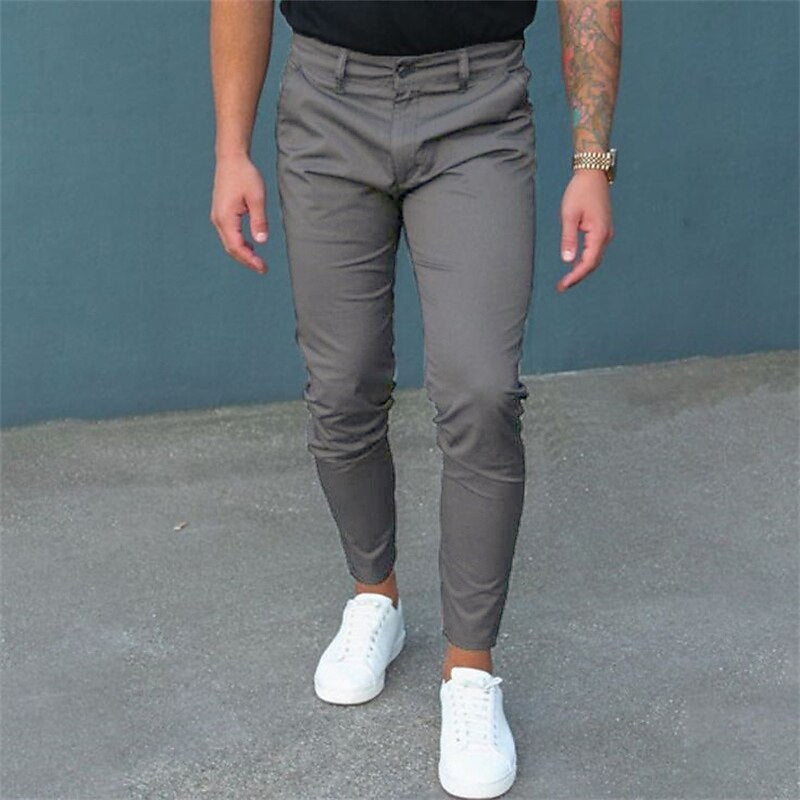 Men's Pure Color Tight Pants