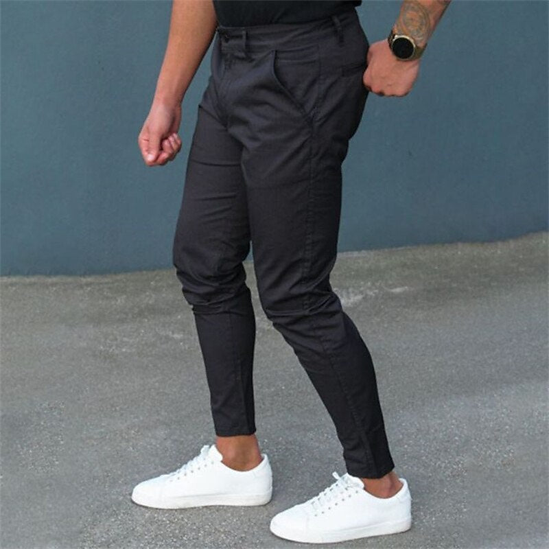 Men's Pure Color Tight Pants