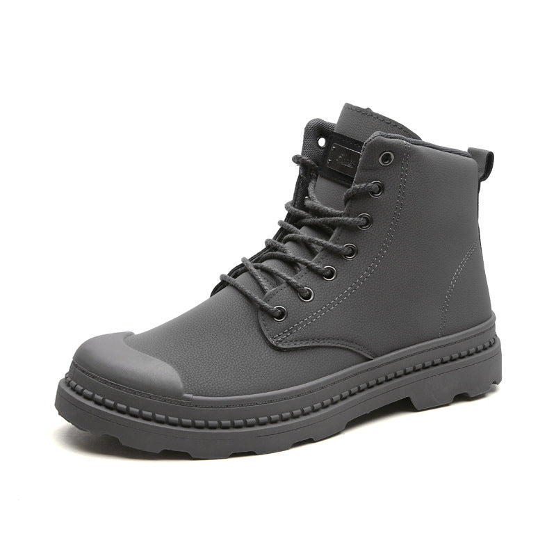 Men's High-top short boots, leather