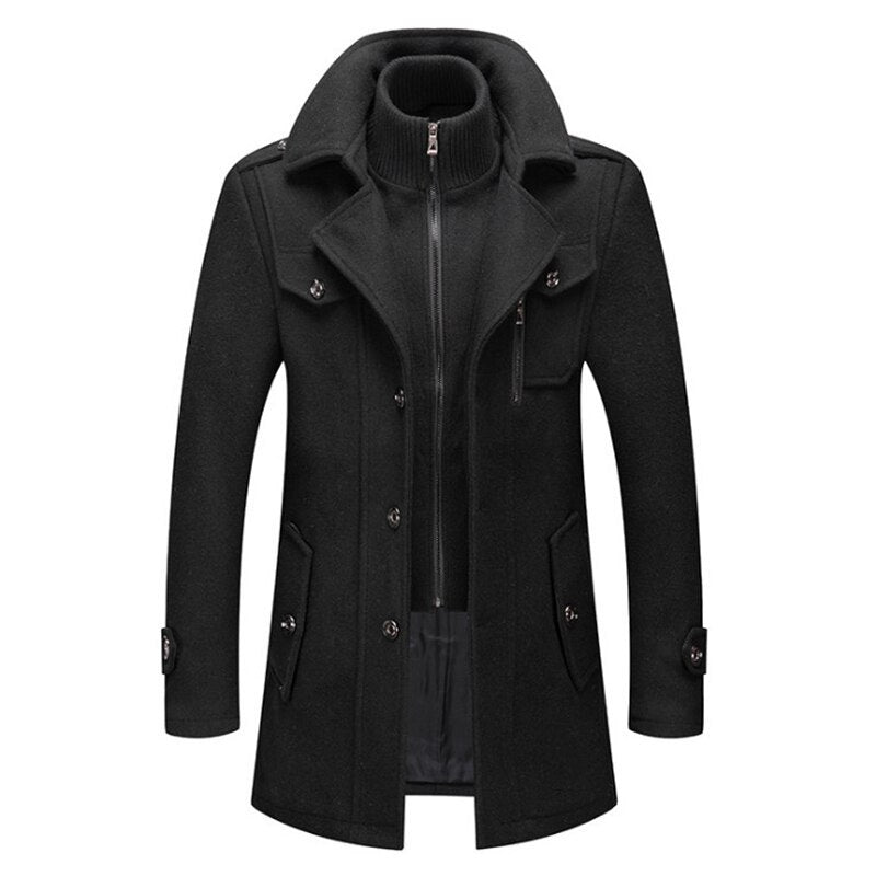 Men's Cold-resistant, plus cotton woolen good looking coat