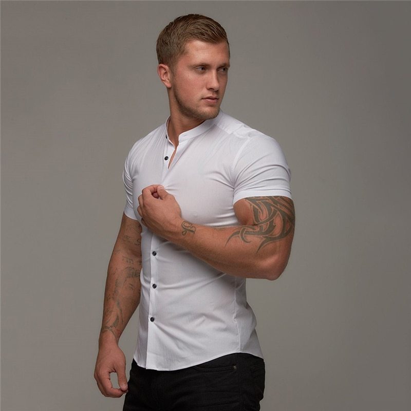 Men's Cotton Short Sleeved Breathable Shirt