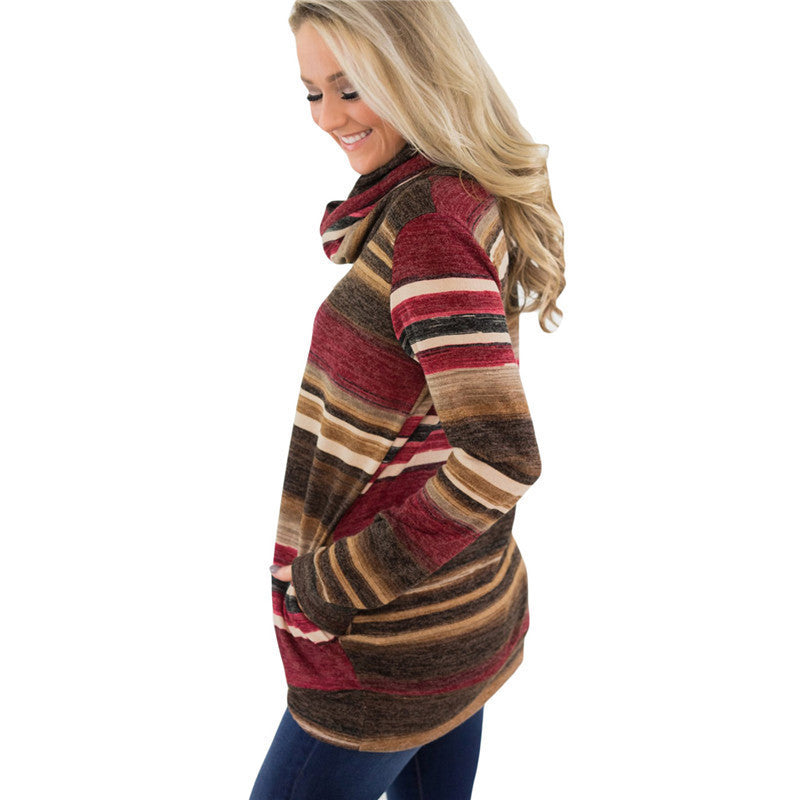 Women's Casual Long Sleeved Pullover, Multi-color sweater