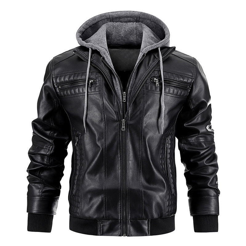 Men's Hooded Jacket With Zipper Pockets