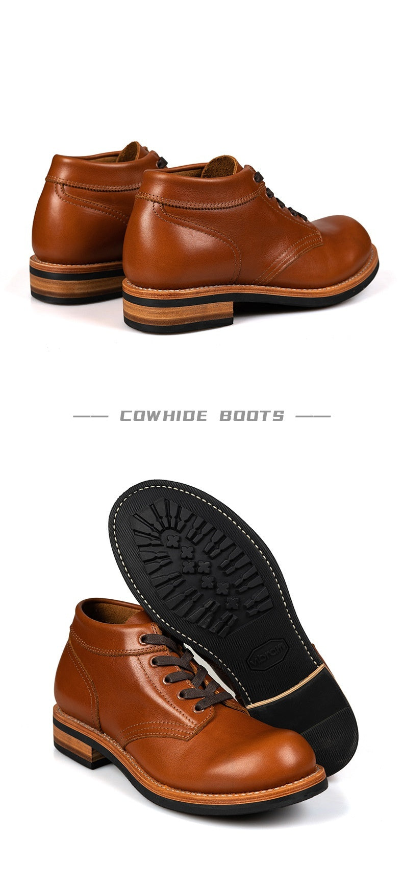 Men's Leather Low-top Short Booties