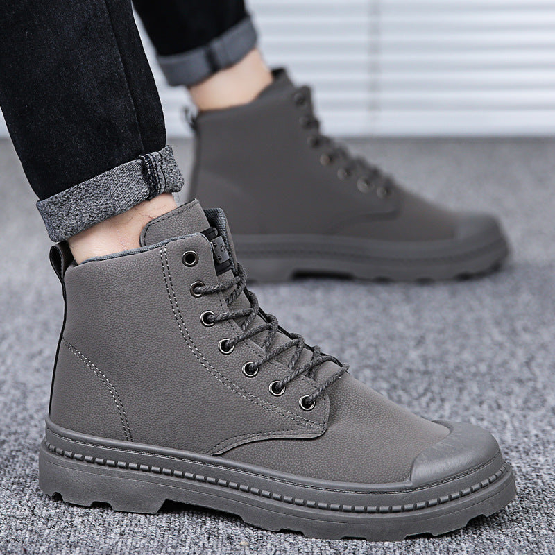 Men's High-top short boots, leather