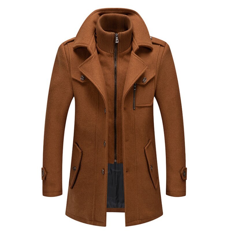 Men's Cold-resistant, plus cotton woolen good looking coat