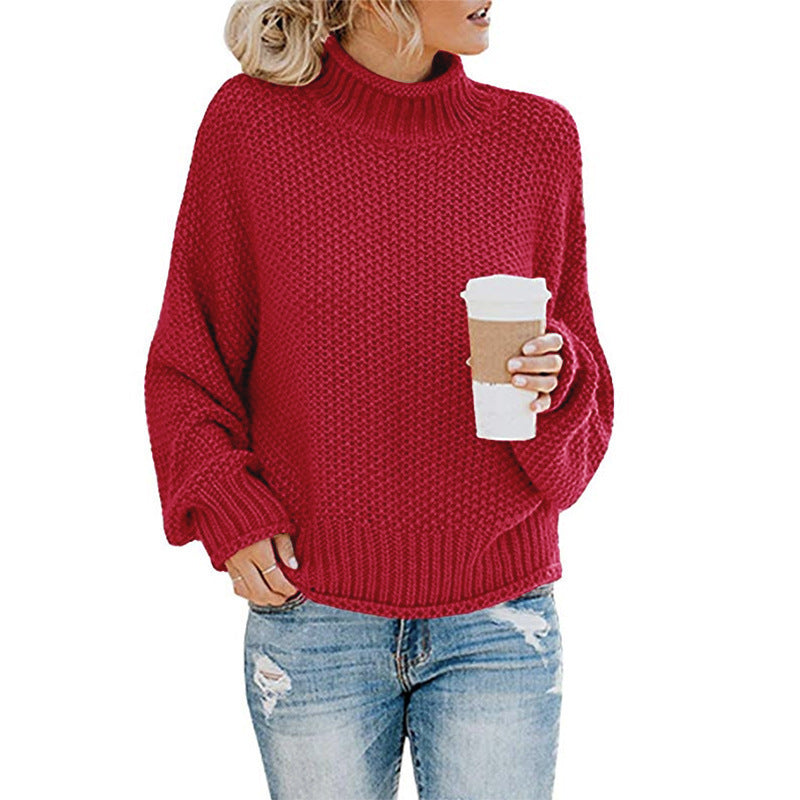 Women's Cardigan Thick, Turtleneck Sweater