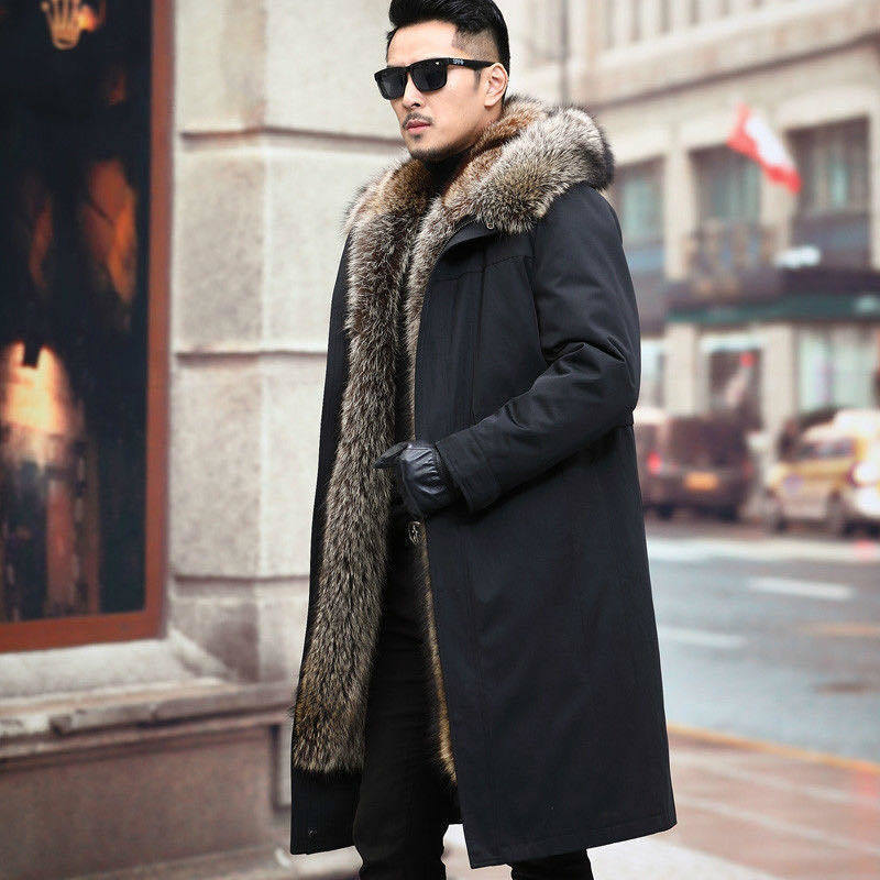 Men's High quality Extra heavy sable coat with artifical fur