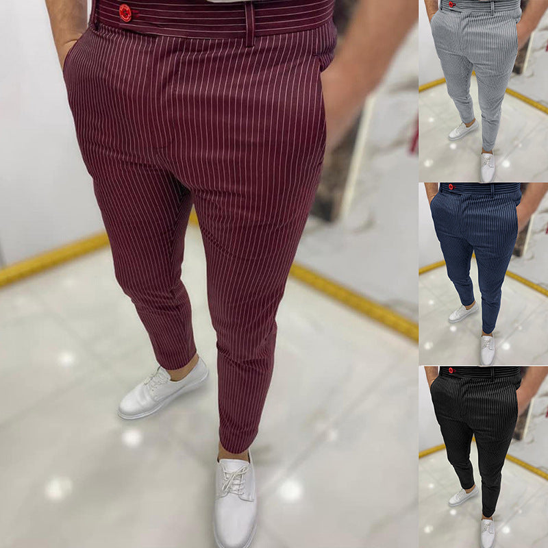 Men's Thin Striped Slim Clssy Pants, individual look