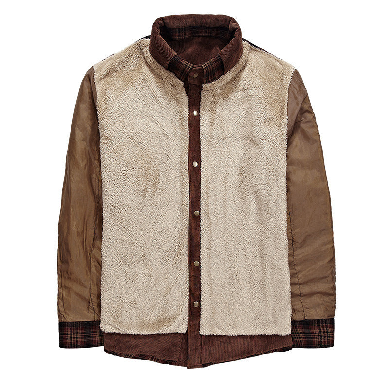 Men's winter type jacket, with fleece and cotton.