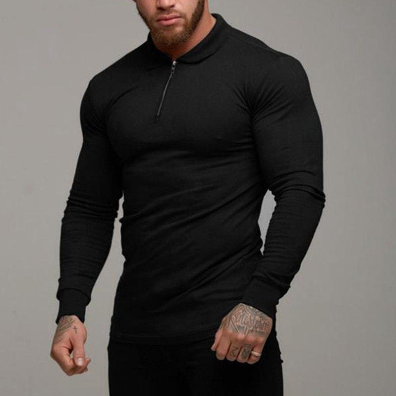 Men's Long sleeved polo shirt, fit look!