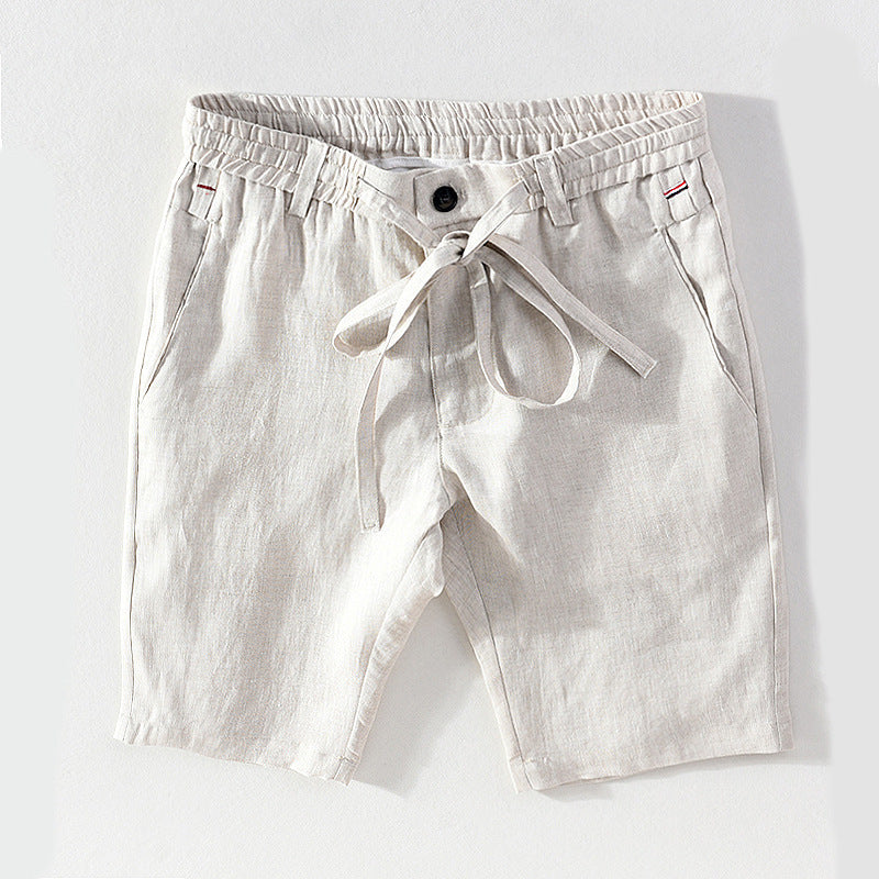 Men's Comfortable Linen Mid-waist Solid Color Shorts, Great quality!