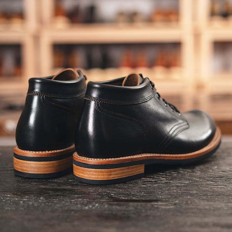 Men's Leather Low-top Short Booties