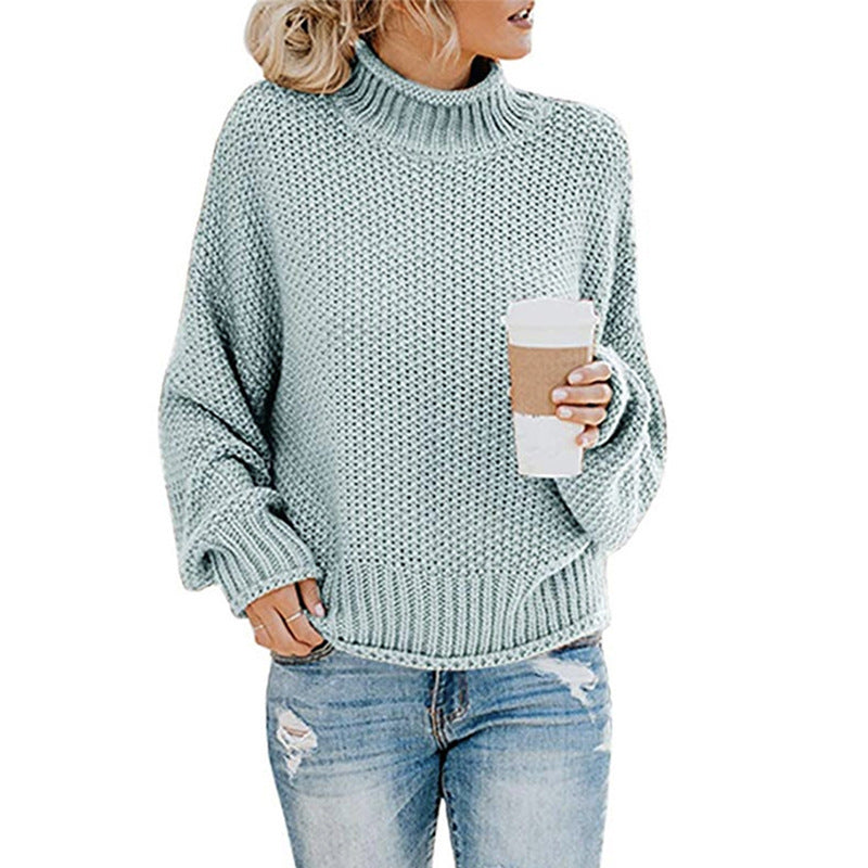 Women's Cardigan Thick, Turtleneck Sweater