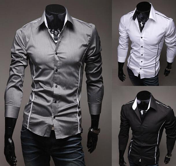 Men's Fashion Cotton Slim Long Sleeve High Quality Casual Shirt