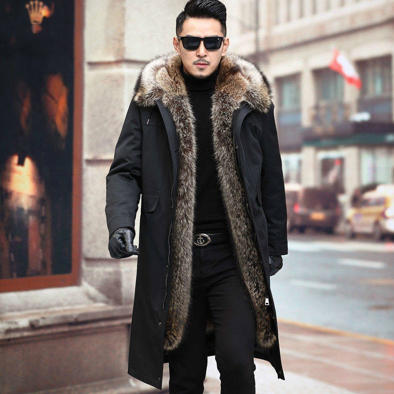 Men's High quality Extra heavy sable coat with artifical fur