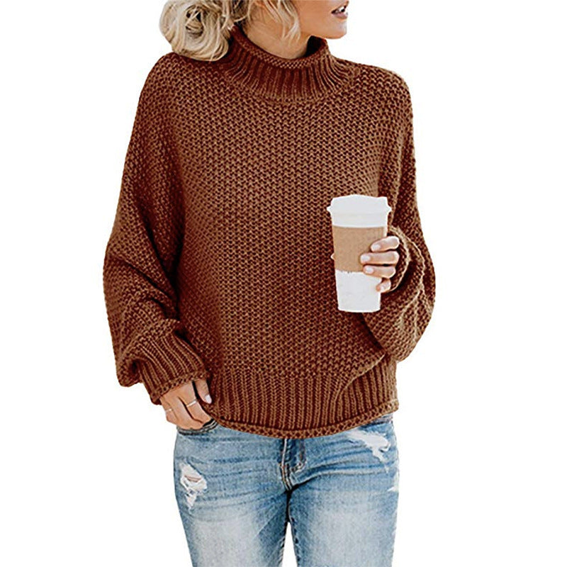 Women's Cardigan Thick, Turtleneck Sweater