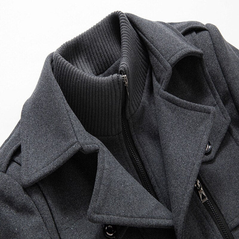 Men's Cold-resistant, plus cotton woolen good looking coat