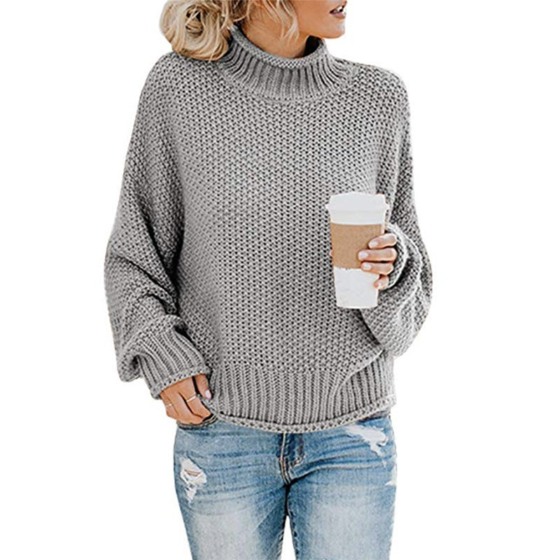 Women's Cardigan Thick, Turtleneck Sweater