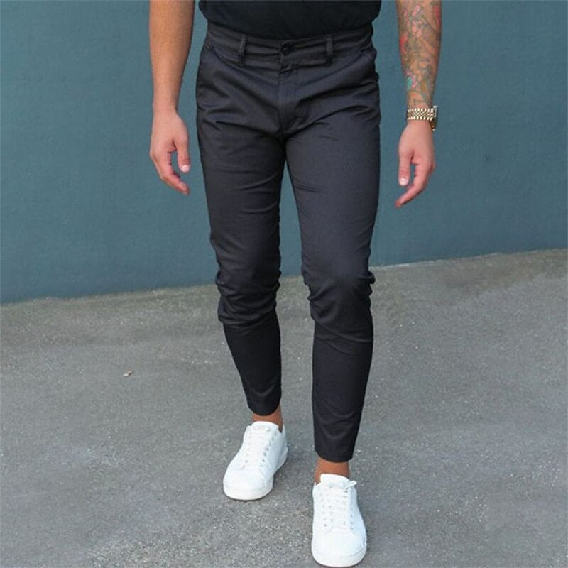 Men's Pure Color Tight Pants