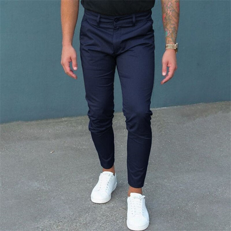 Men's Pure Color Tight Pants