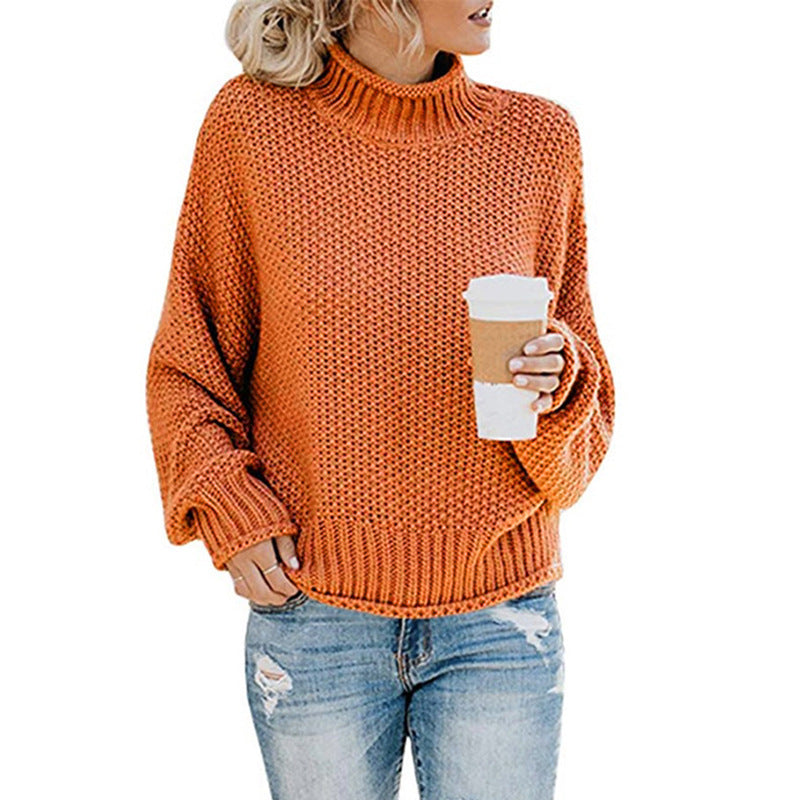 Women's Cardigan Thick, Turtleneck Sweater