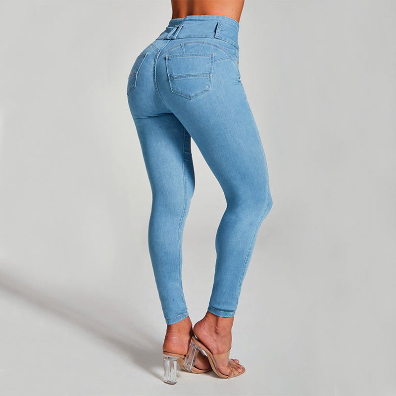 Women's High Waist Skinny Trousers, Tight Stretch Shaping And Hip Lifting