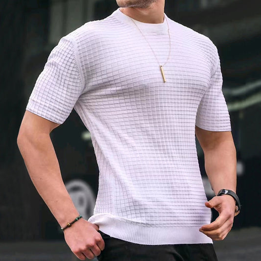 Men's Round Neck Stretchy Casual Trend  T-Shirt, looks fantastic!