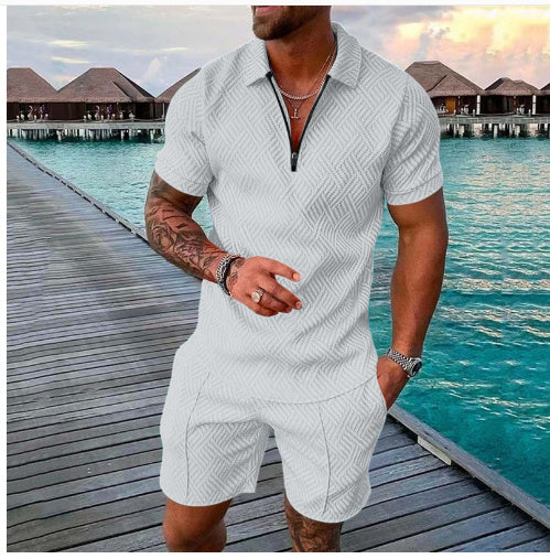 Men's Summer vacation Short Sleeved shirts+short Set