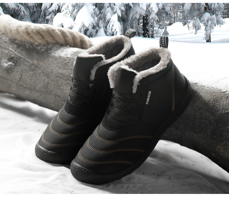 Men's winter Cotton  Lace-up Warm Snow sneakers