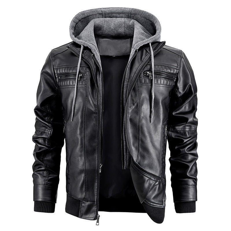 Men's Hooded Jacket With Zipper Pockets