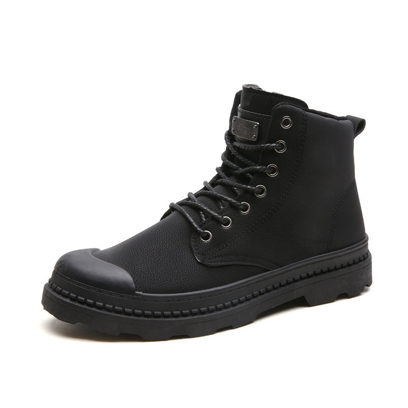 Men's High-top short boots, leather