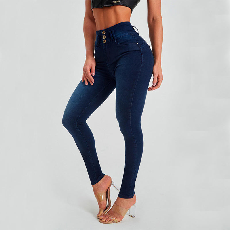 Women's High Waist Skinny Trousers, Tight Stretch Shaping And Hip Lifting