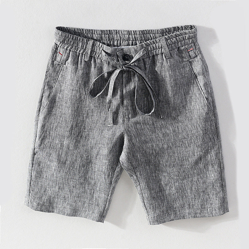 Men's Comfortable Linen Mid-waist Solid Color Shorts, Great quality!