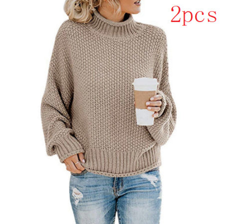 Women's Cardigan Thick, Turtleneck Sweater