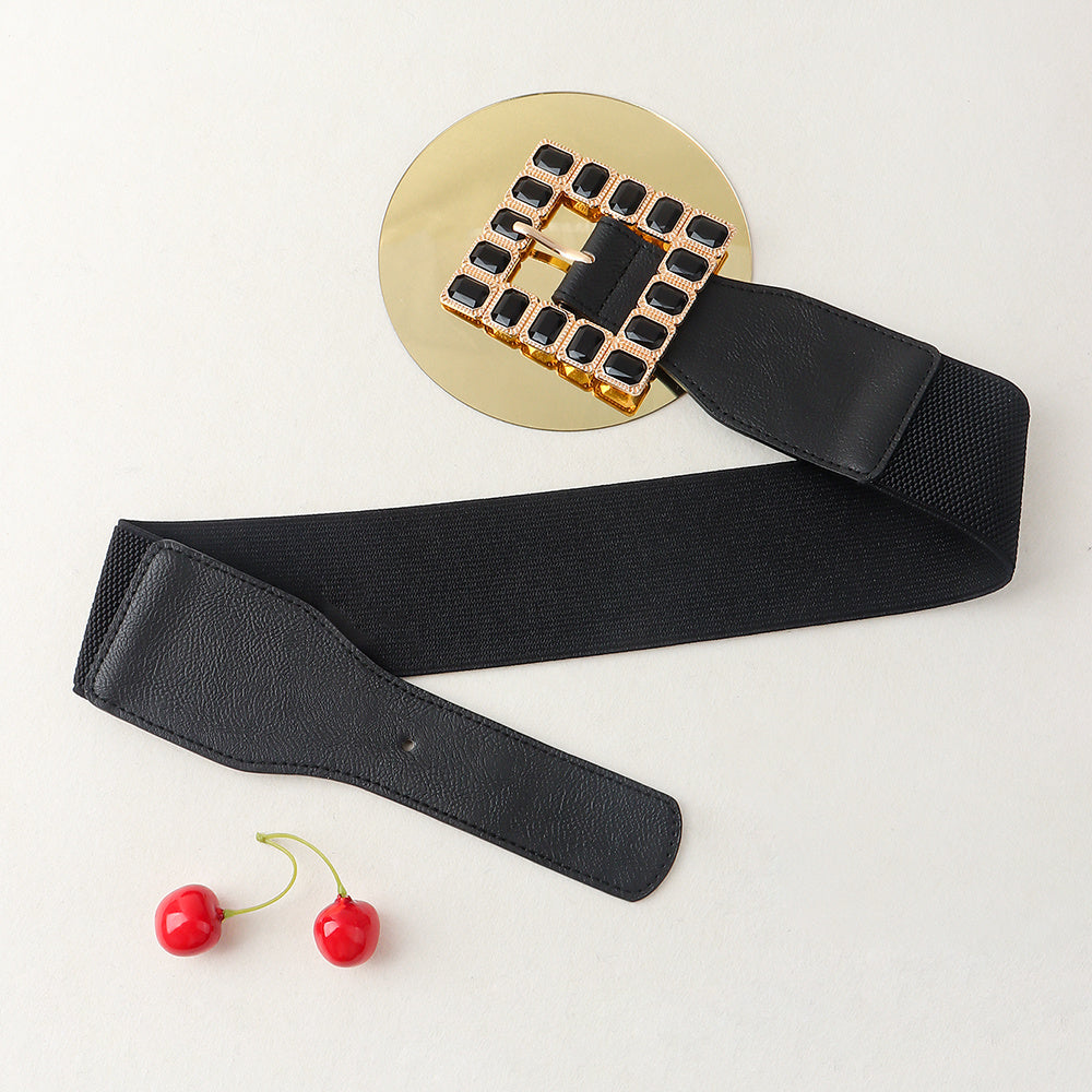 Women's Wide Belt Black And White