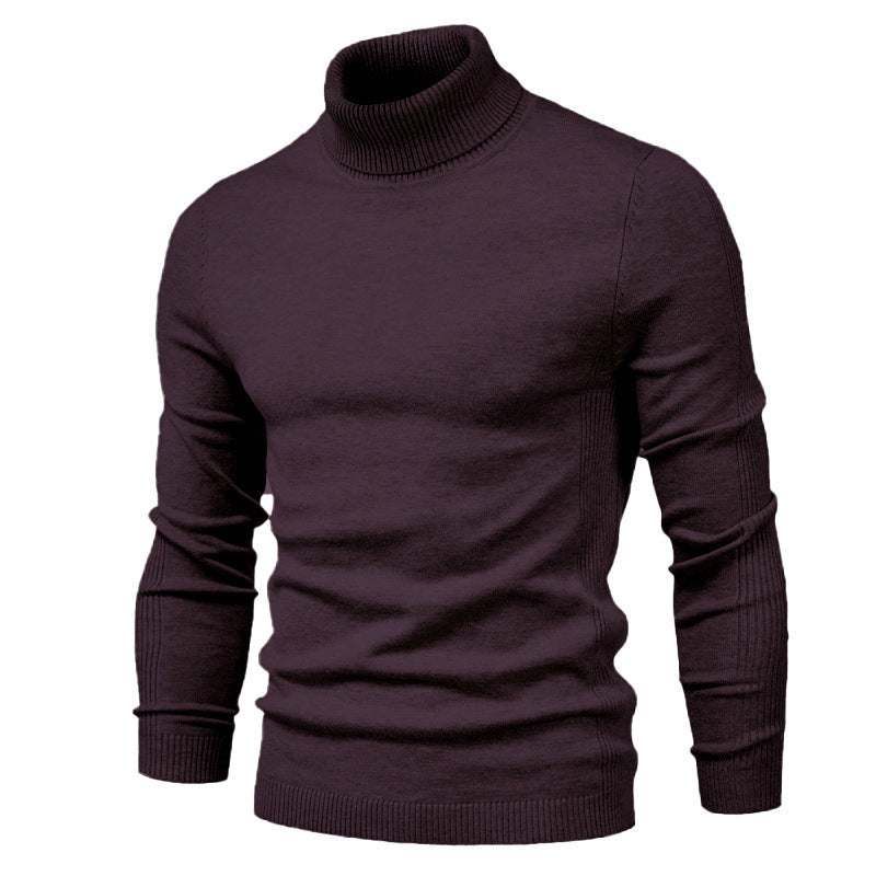 Men's Solid color, Slim style, casual Pullover sweater