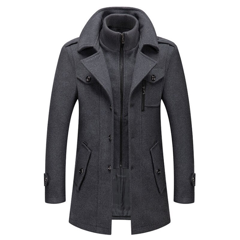 Men's Cold-resistant, plus cotton woolen good looking coat